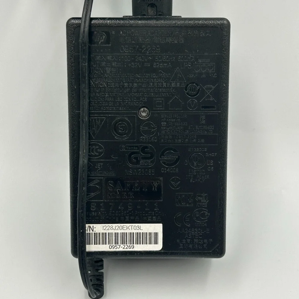Genuine HP 0957-2269 AC‎ Adapter & Power Cord for OfficeJet 4500 Printer, Tested